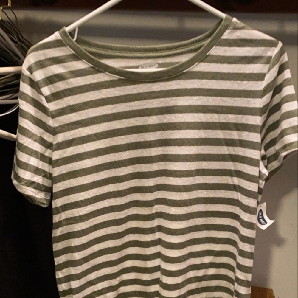 Green And white stripe shirt